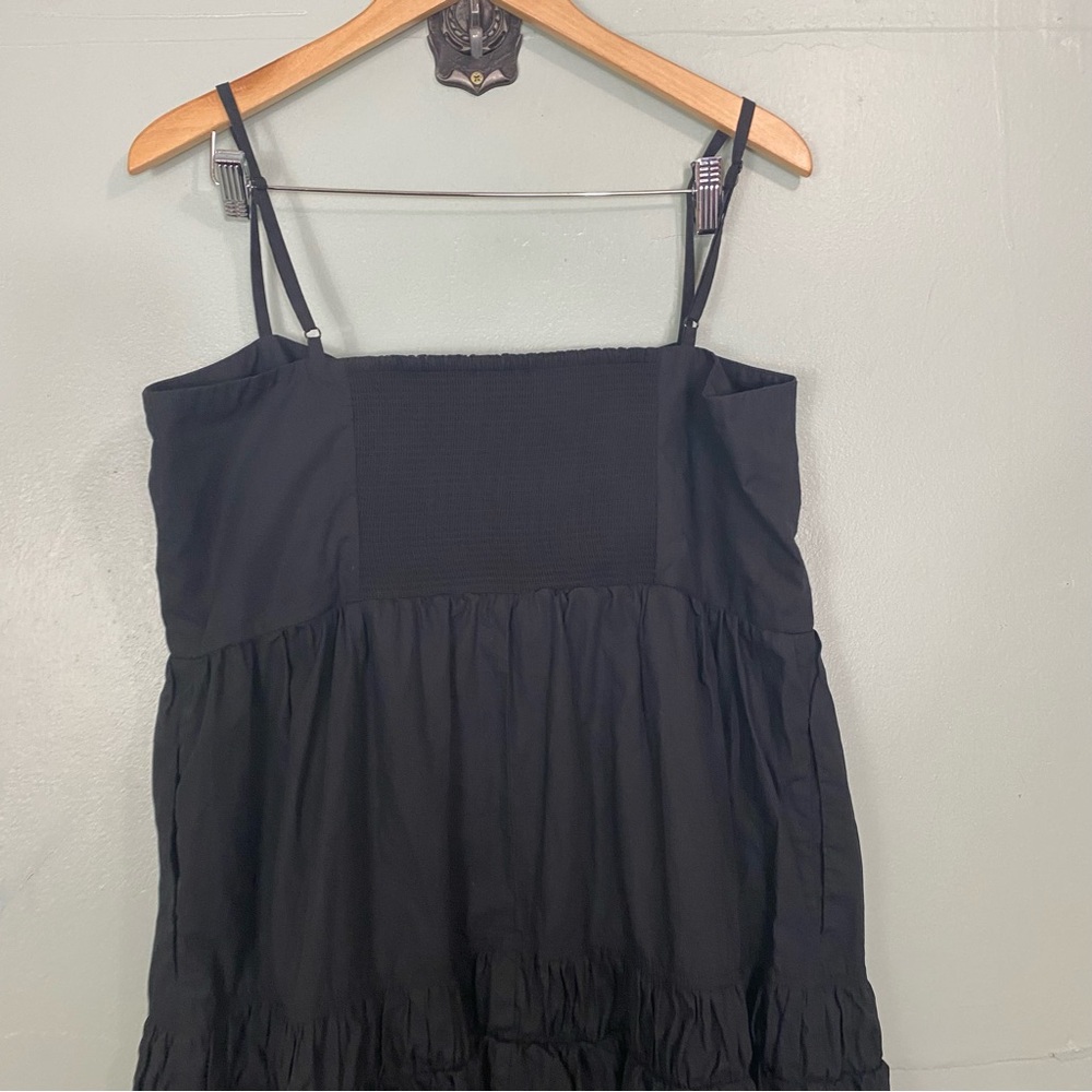 Quince Organic Cotton Poplin Spaghetti Strap Maxi Dress XL Black - Picture 5 of 7